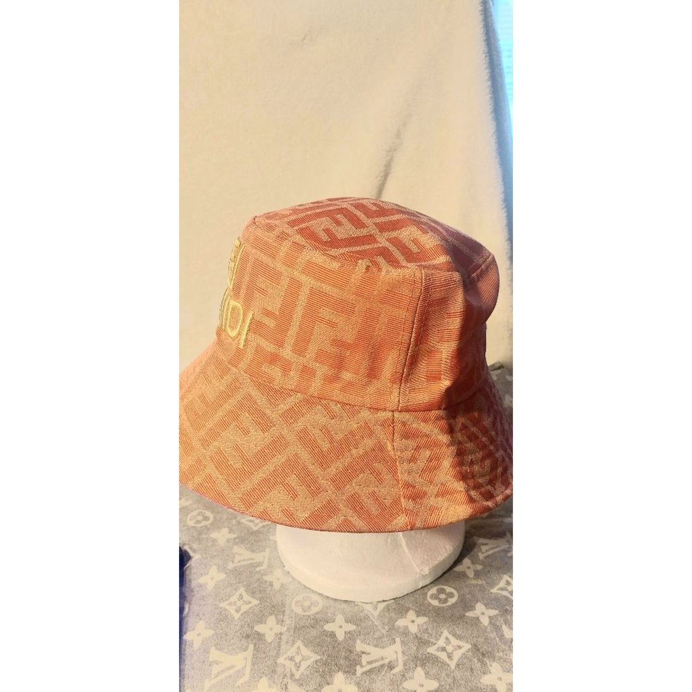 Coral and Gold Bucket Hat - Picture 2 of 4